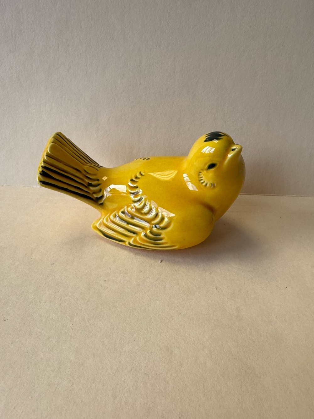 Vintage Ceramic Hand Painted Yellow Bird Figurine